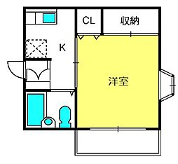 さくらアベニュー浦和 1Kの間取図画像
