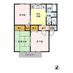 サウスメゾンA棟 3DKの間取図画像