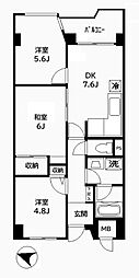 ファーストパレス与野本町 3DKの間取図画像