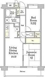 ミレニアム北浦和B棟 2LDKの間取図画像