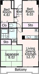 グランドール大宮 3LDKの間取図画像