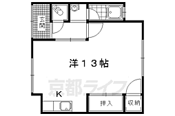 日ノ出荘 ワンルームの間取図画像
