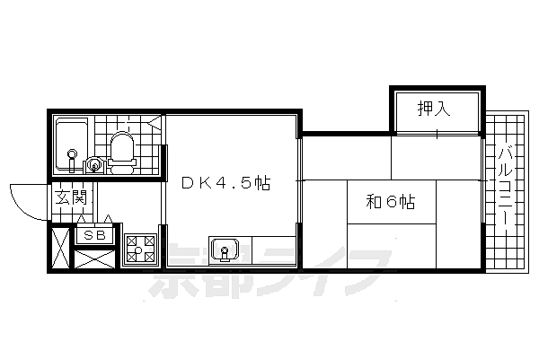 京都府宇治市五ヶ庄一里？(賃貸アパート1DK・1階・26.44㎡)の写真 その2