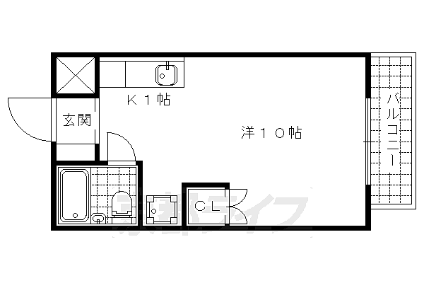 ヴィエント北花山 411｜京都府京都市山科区北花山大林町(賃貸マンション1R・4階・24.30㎡)の写真 その2