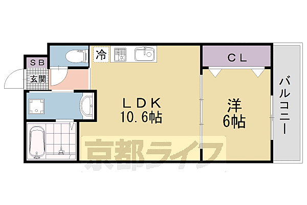 仮称）椥辻西浦町マンション計画 402｜京都府京都市山科区椥辻西浦町(賃貸マンション1LDK・4階・37.84㎡)の写真 その2