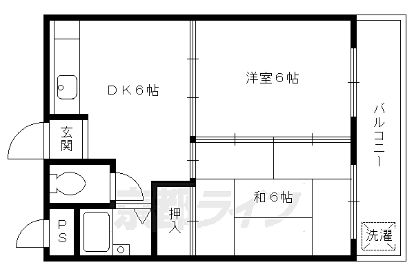 アビタシオン南桃山 102｜京都府京都市伏見区桃山町大津町(賃貸マンション2DK・1階・37.26㎡)の写真 その2