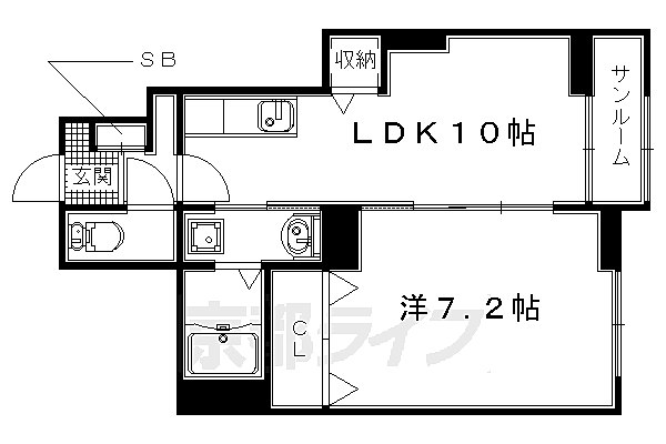 京都府宇治市木幡南山(賃貸アパート1LDK・1階・43.50㎡)の写真 その2