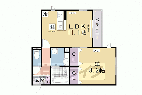 Ｆａｒｏｕｃｈｅ 305｜滋賀県大津市本堅田4丁目(賃貸アパート1LDK・3階・48.71㎡)の写真 その2