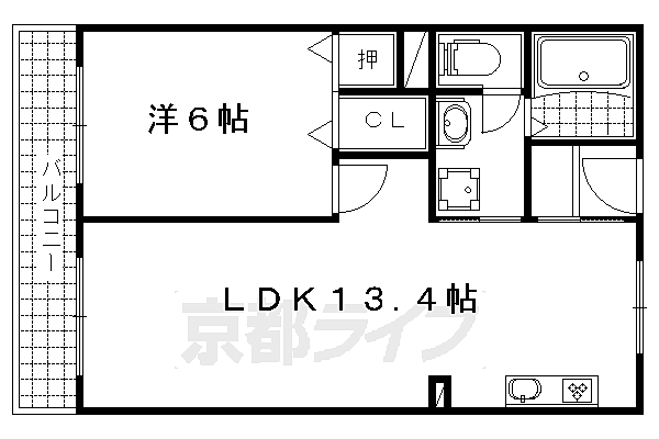 ミシガンハウス浜大津 403｜滋賀県大津市島の関(賃貸マンション1LDK・4階・43.01㎡)の写真 その1