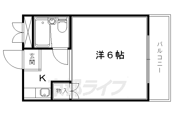 メゾンアイゼン 2-D｜京都府京都市伏見区深草飯食町(賃貸アパート1K・2階・17.47㎡)の写真 その2