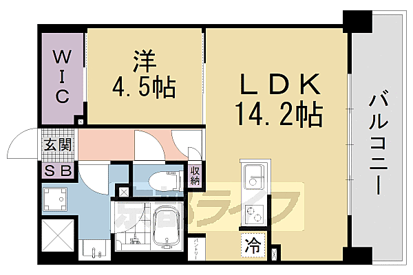 ブランシエスタ山科大塚 404｜京都府京都市山科区大塚中溝(賃貸マンション1LDK・4階・45.84㎡)の写真 その2