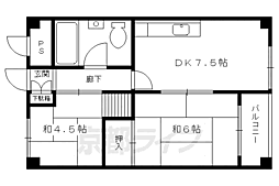 コーポ木の実 2DKの間取図画像