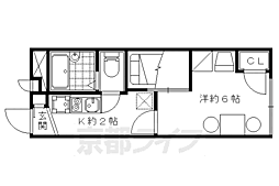 レオパレスヤングフォレストA 1Kの間取図画像
