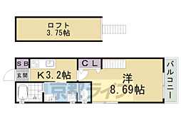 Ｓａｋｕｒａ　Ｔｅｒｒａｃｅ 2階1Kの間取り