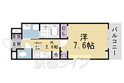 ウエスト　コミタリアIII 1階1Kの間取り