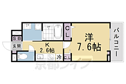 ハーモニーハウス 2階1Kの間取り