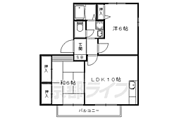 プランタン96 1階2LDKの間取り
