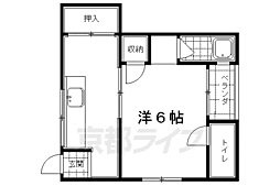 長束荘 1Kの間取図画像
