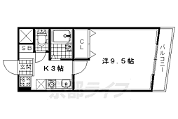 近鉄京都線 小倉駅 徒歩2分の賃貸マンション 5階1Kの間取り