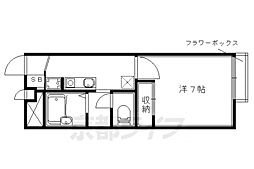 モンテローザ 2階1Kの間取り