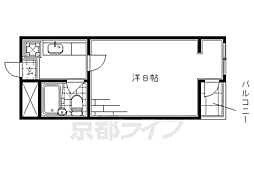 ビラ・アペックス京都竹田 3階1Kの間取り