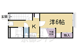 レオパレスグローセ 2階1Kの間取り