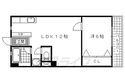 ヤマブハイツ 4階1LDKの間取り