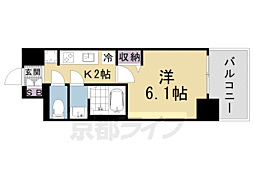 プレサンス大津京町ベルリーヴァ 8階1Kの間取り
