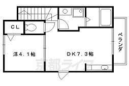ジュネス山元 2階1DKの間取り