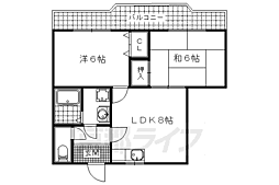 カーム瀬田 3階2LDKの間取り