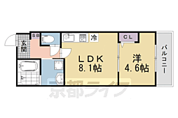 サクシード伏見京橋2ｎｄ 2階1LDKの間取り