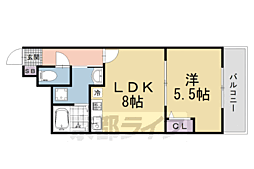 サクシード伏見京橋2ｎｄ 1階1LDKの間取り