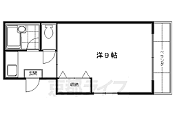 ハイツパープル 2階1Kの間取り