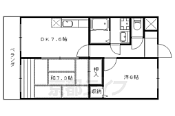 Ｍｉｌｌｅｎｎｉｕｍ加納 2階2DKの間取り