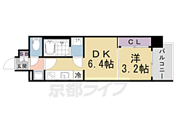 プレサンス大津京町ヴェリス 1508 15階1DKの間取り