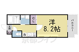リアン藤森 1階1Kの間取り