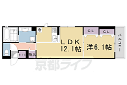 ジュメイラKYOTO2 1LDKの間取図画像