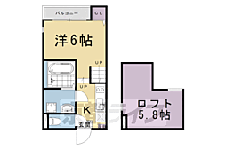 ハーモニーテラス景勝町 ワンルームの間取図画像