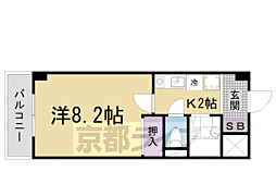 第2コーポ朝倉 1Kの間取図画像