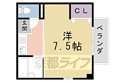 クラシカル志音パート2 1Kの間取図画像