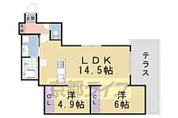 京都市下京区住吉町マンション 2LDKの間取図画像
