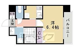 カスタリア京都西大路 1Kの間取図画像