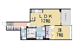 プレティナージュ御池東洞院 1LDKの間取図画像