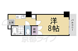 コモドエスペシオ勝山 1Kの間取図画像