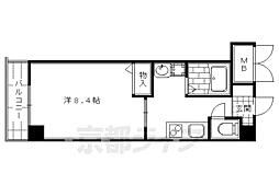 グラニーレ聚楽 1Kの間取図画像