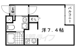 メゾン・サンマルタン京大北 1Kの間取図画像