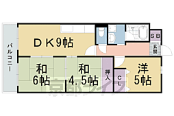 ベルベデール向日町 3LDKの間取図画像