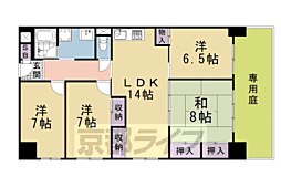 桂川ハイツ4号館 4LDKの間取図画像