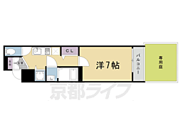 アドバンス京都烏丸町 1Kの間取図画像