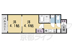 京都市上京区千本通上長者町上る革堂前之町マンション 2Kの間取図画像